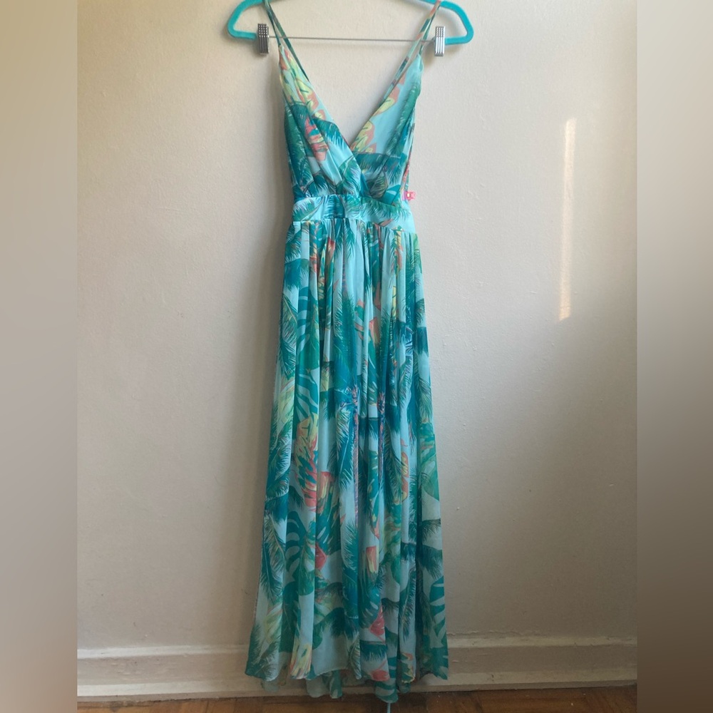 Turquoise Tropical Gown, Small - Picture 6 of 11